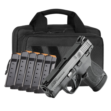 Smith & Wesson M&P 9 Shield Plus 3.1" 9mm (1)10 & (5)13rd Pistol Bundle w/ Savior Bag, Black