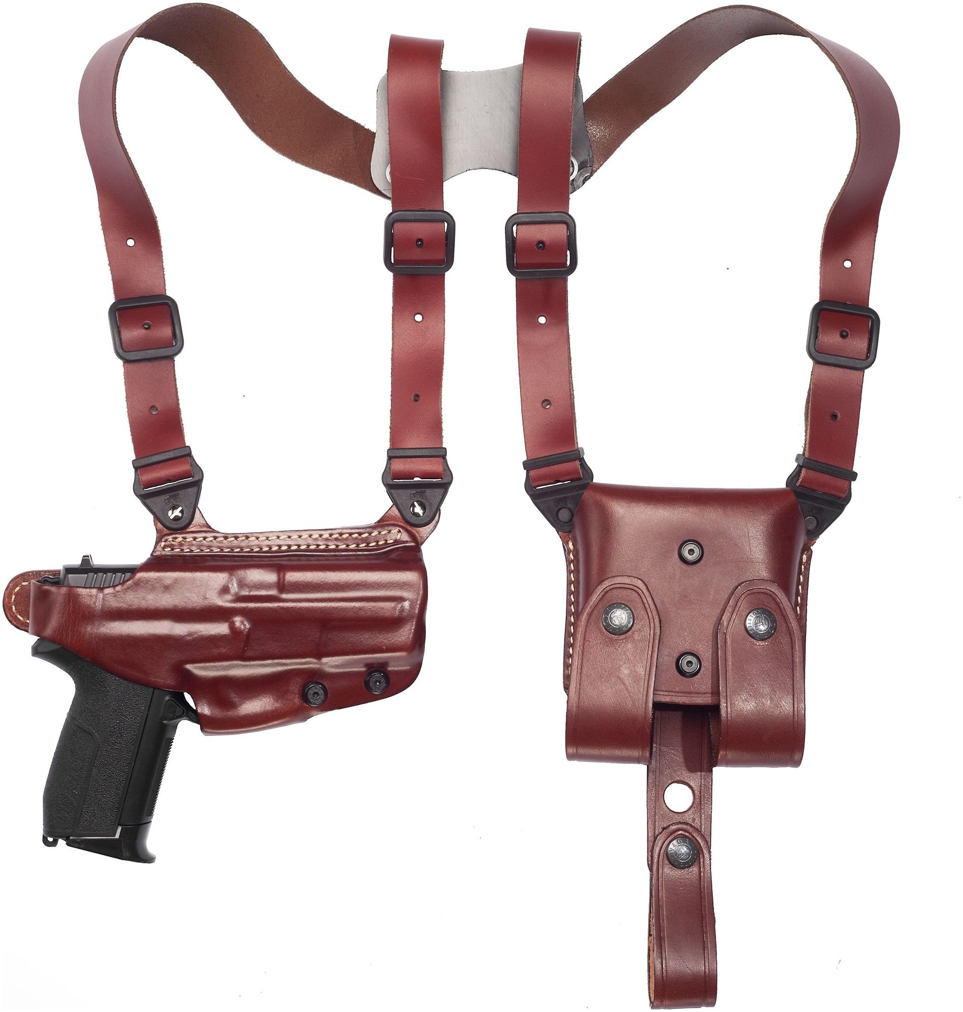 Leather Shoulder Holster w Mag Pouch