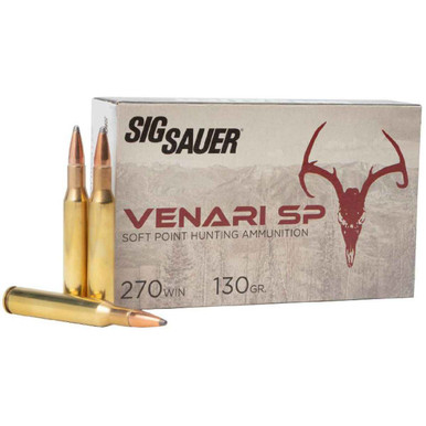 Sig Sauer Venari SP 270 Winchester 130gr Soft Point Centerfire Rifle Ammo - 20 Rounds