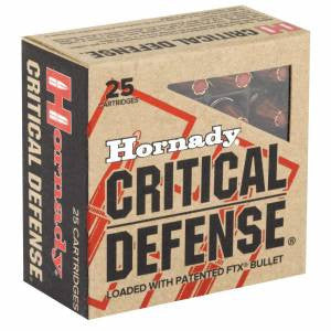 Hornady 90250 Critical Defense9mm Luger 115 gr Flex Tip eXpanding 25 Bx/ 10 Cs