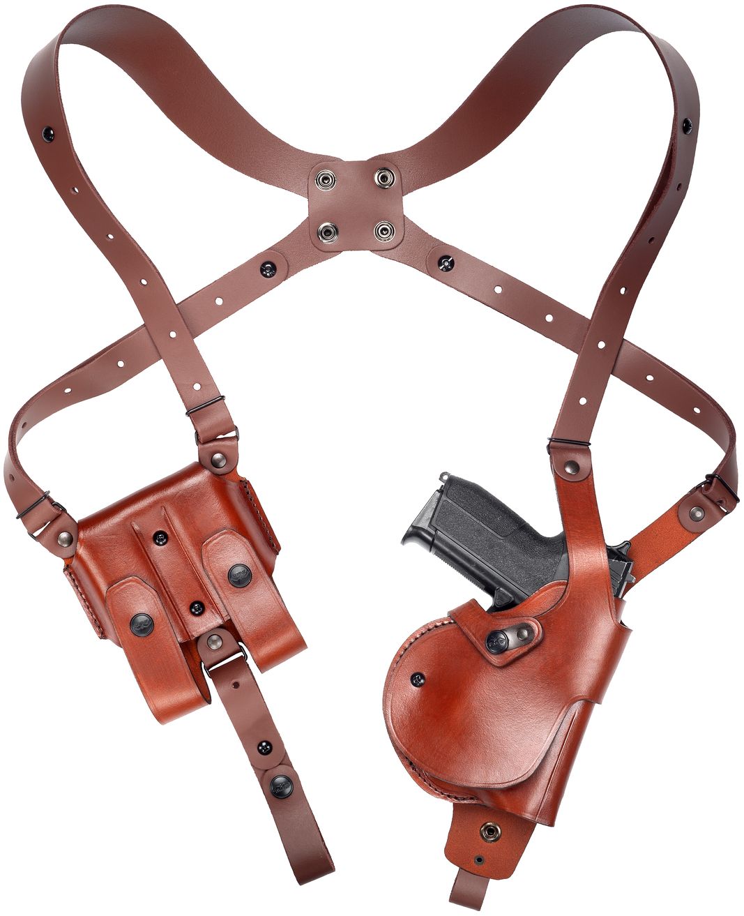 Leather Vertical Roto Shoulder Holster System (Light/Laser)