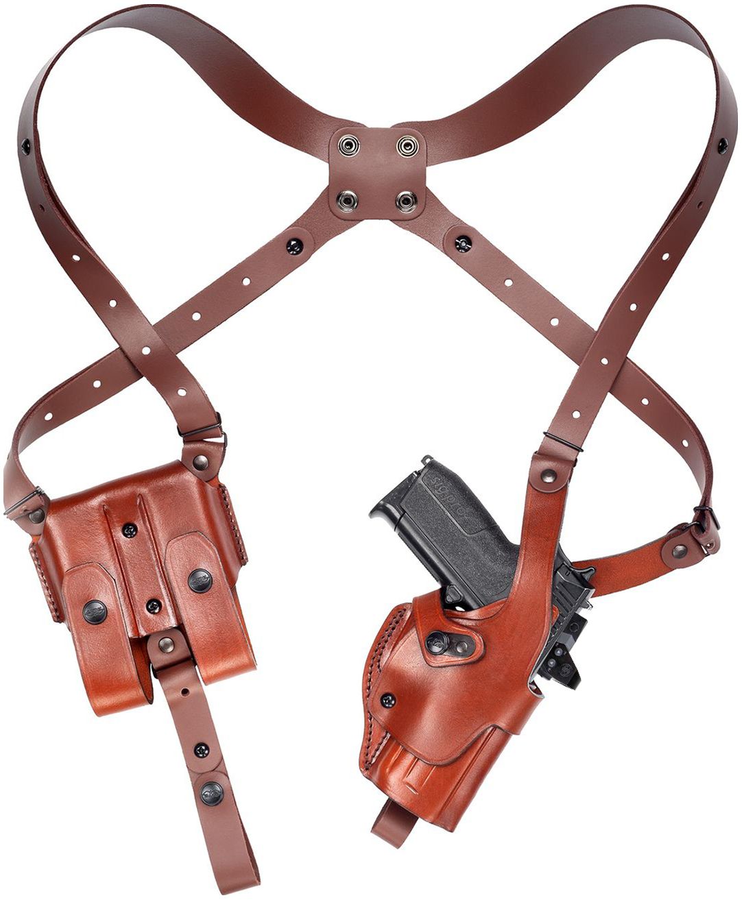 Leather Vertical Roto Shoulder Holster System (Red Dot)