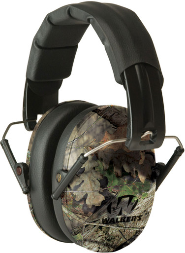 Walker' Pro Low Profile Folding Muff Ear Protection - Mossy Oak Camo