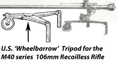 U.S. Wheelbarrow Tripod for the M40 series 106mm Recoilless Rifle