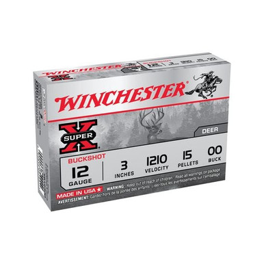 Winchester 12ga 3" Magnum 00 Buckshot Ammunnition 5rds