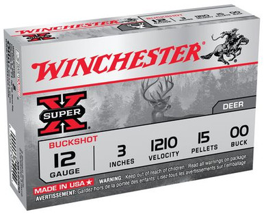 Winchester 12ga 3" Magnum 00 Buck Super-X Ammunition 15rds