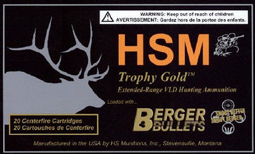 HSM Trophy Gold Rifle Ammunition 300RUM210VLD, 300 Remington Ultra Mag, 210 GR, 2935 fps, 20 Rd/bx