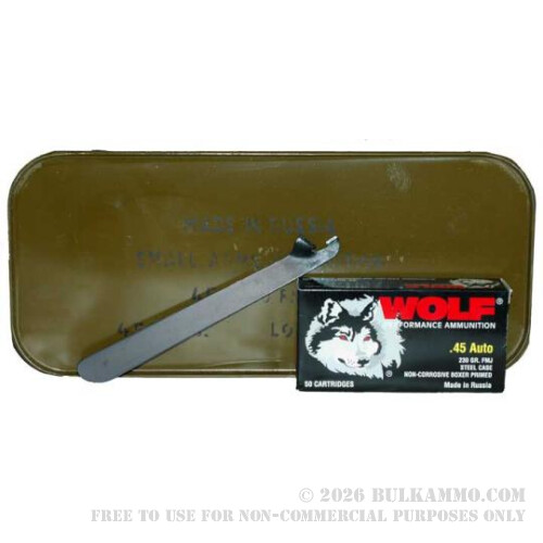 450 Rounds of .45 ACP Ammo by Wolf - 230gr FMJ