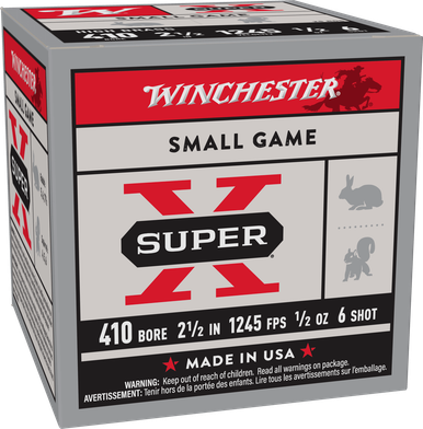Winchester Super-X High Brass 410 Bore 2.5" 1/2 oz #6 Shot