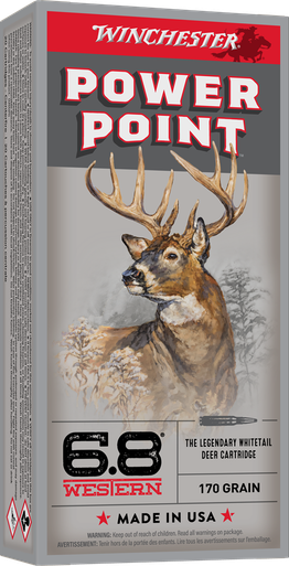 Winchester Power-Point 6.8 Western 170 Grain Soft Point Ammunition