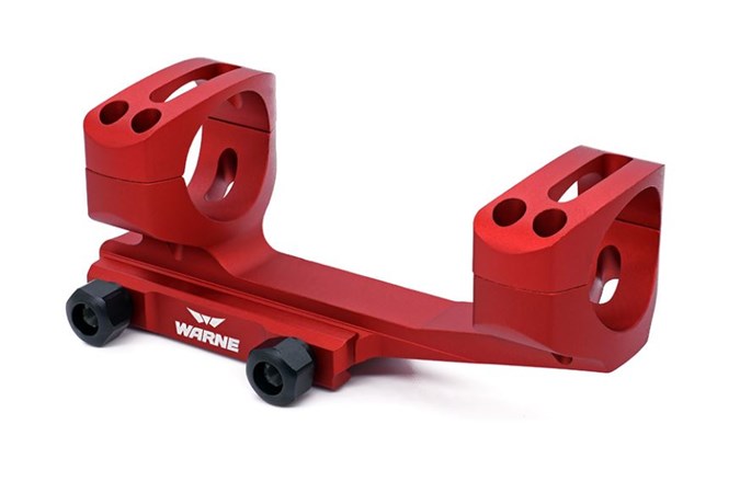 Warne, Generation 2 Mount, 30mm, Fits AR Rifles, Extended Skeletonized, Red Finish