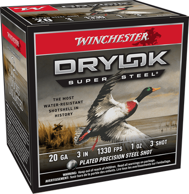 Winchester Drylok Super Steel XSM2033 20 Gauge 3" 1 oz #3 Shot Shotshell